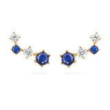 blue climber earring gold- aaria london