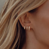 Skye Crystal Studded Hoops - Gold