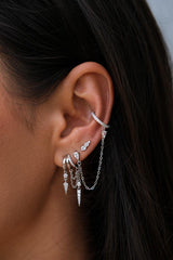 Rio Spike and Cuff Earring - Silver