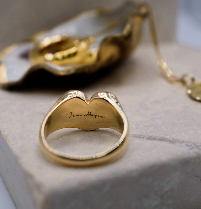 Heart Signet Ring- Gold