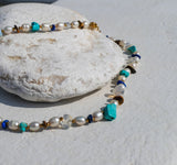 Paros Necklace - Turquoise & Freshwater Pearls