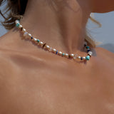 Paros Necklace - Turquoise & Freshwater Pearls