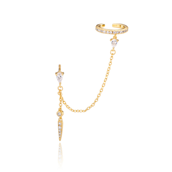 Rio Spike and Cuff Earring - Gold