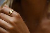 Heart Signet Ring- Gold