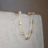 Crystal Chain Earring - Gold