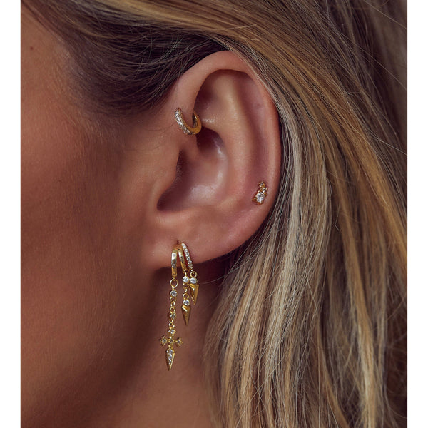 Aaria London Naxos Cross Earring - Gold Earrings