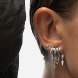 Palma Spike Charm Earring - Silver