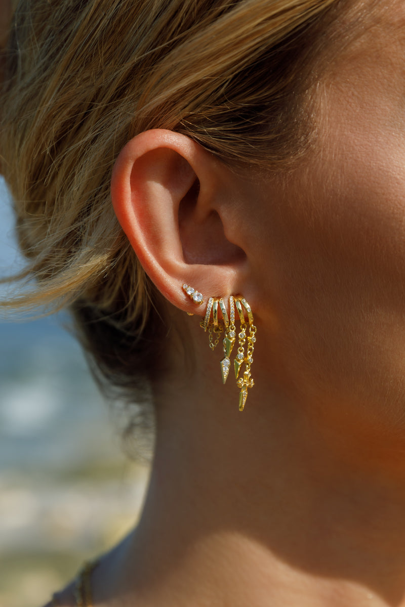 Palma Spike Charm Earring - Gold