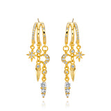 Nyx Stars and Moon Earrings- Gold