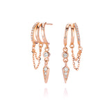 Palma Spike Charm Illusion Earrings - Solid Gold