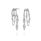 Palma Spike Charm Earring - Silver