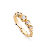 Sierra Hammered Ring With White Topaz - Gold