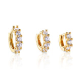 Skye Crystal Studded Hoops - Gold