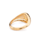 Uma Textured Diamond Signet Ring - Gold