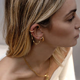 Crystal Chain Earring - Gold