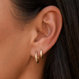 Artemis Hammered Hoop Earring - Gold - Aaria London