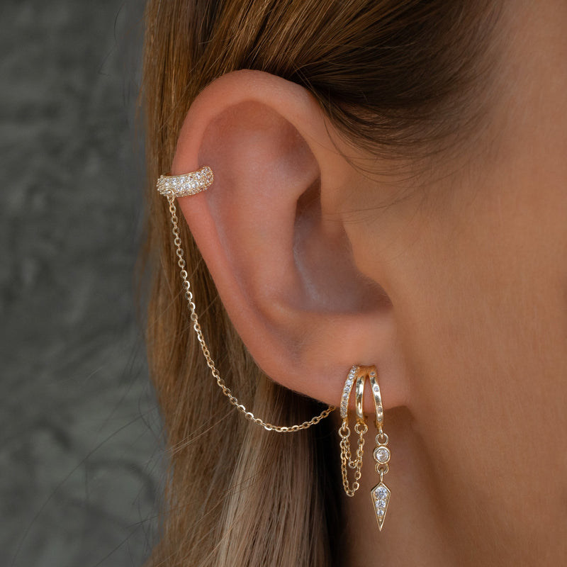 Palma Spike Charm Earring - Gold