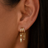 Palma Spike Charm Illusion Earrings - Solid Gold