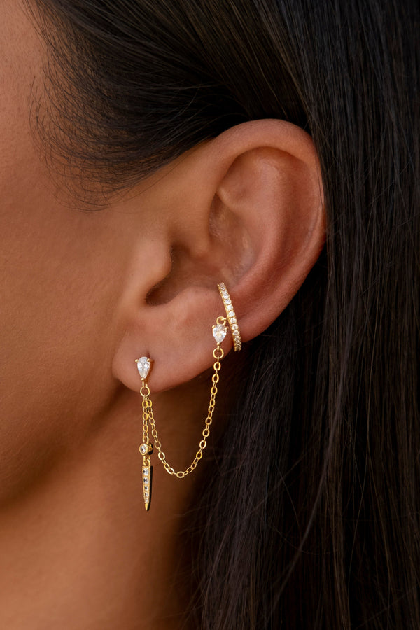 Rio Spike and Cuff Earring - Gold