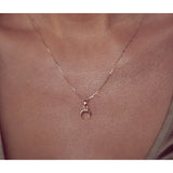 Aaria London Crescent Moon Necklace - Solid Gold Necklaces