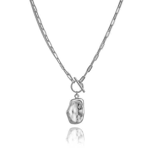 Chelsea Double Chain Necklace- Silver