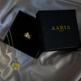 Aaria London Lion Coin Necklace - Gold Necklaces