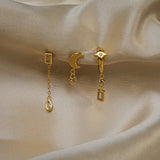 Aaria London Luna Moon Trio Earring Set - Gold Earrings