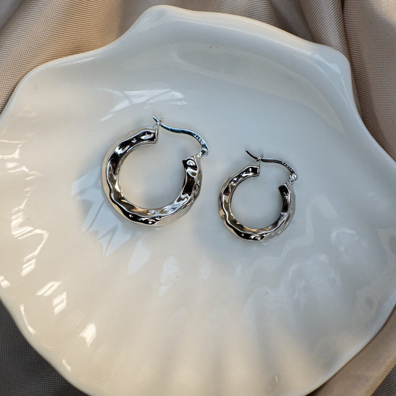 Aaria London Chateau Hoops - Silver Earrings