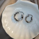 Aaria London Mini Chateau Hoops- Silver Earrings