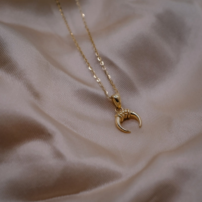 Aaria London Crescent Moon Necklace - Solid Gold Necklaces 9k Gold / Pendant only