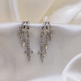 Aaria London Naxos Cross Earring - Silver Earrings