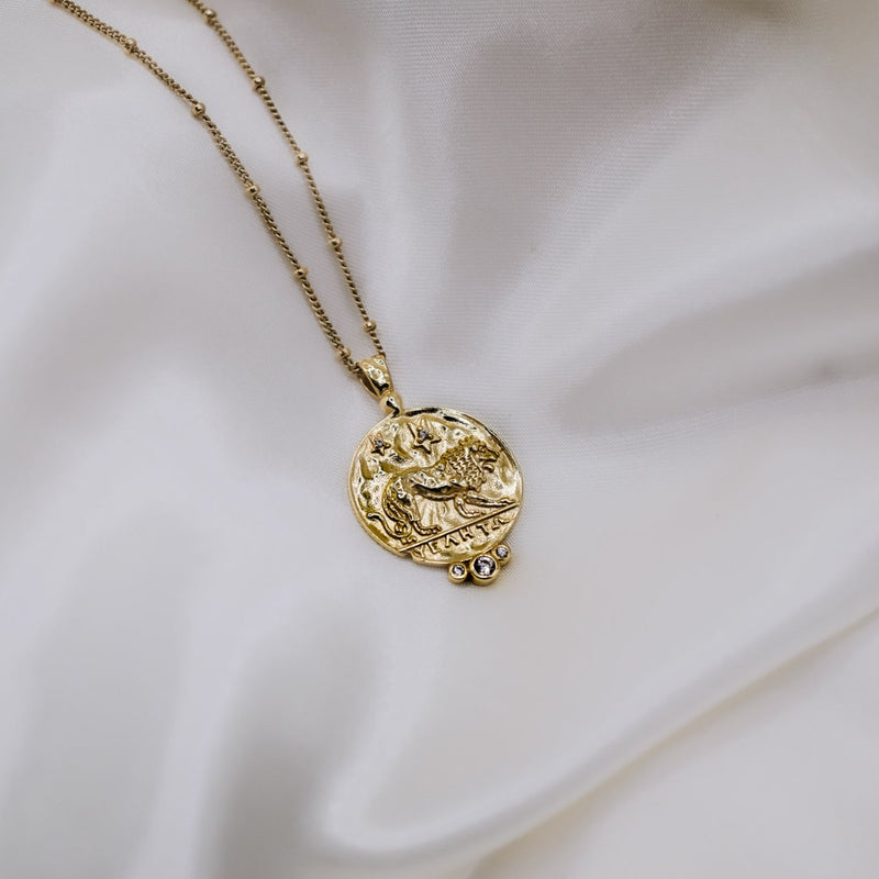 Aaria London Clio Lion Necklace - Gold