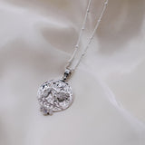 Aaria London Clio Lion Necklace - Silver