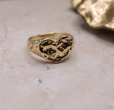 Heart Signet Ring- Solid Gold