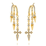 Naxos Cross Earring -  Gold