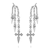 Naxos Cross Earring -  Silver