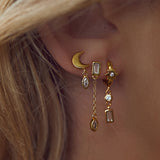 Aaria London Luna Moon Trio Earring Set - Gold Earrings