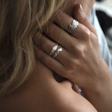 Aaria London Lava Ring- Silver Rings