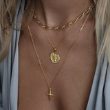 Aaria London Lion Coin Necklace - Gold Necklaces