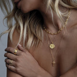 Aaria London Lion Coin Necklace - Gold Necklaces