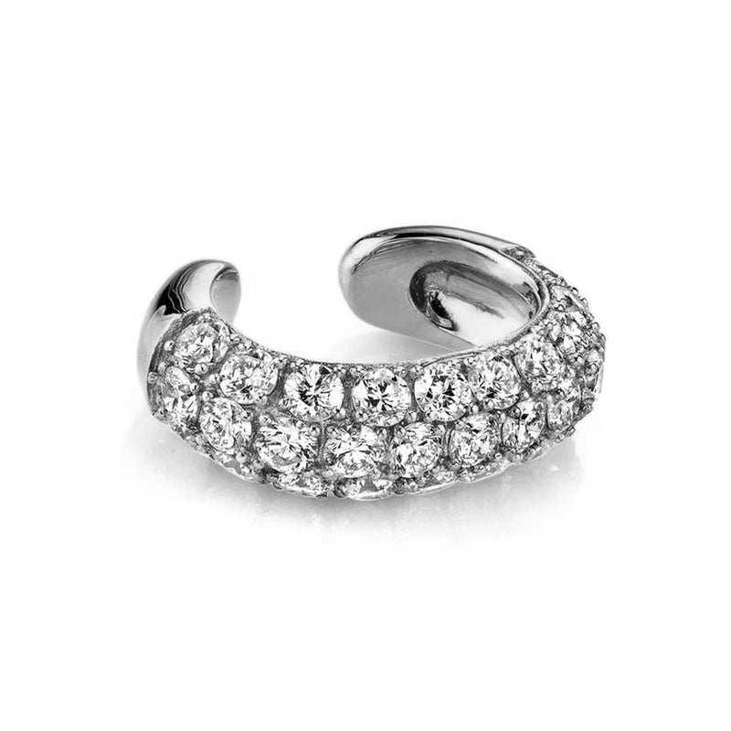 Aaria London Capri Crystal Cuff - Silver Earrings
