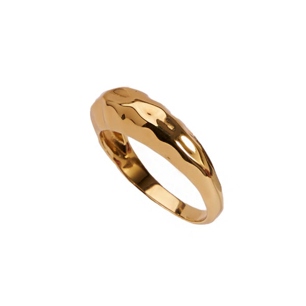 Aaria London Chateau Dome Ring- Gold Rings 6