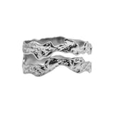 Aaria London Double Lava Ring - Silver Rings 6