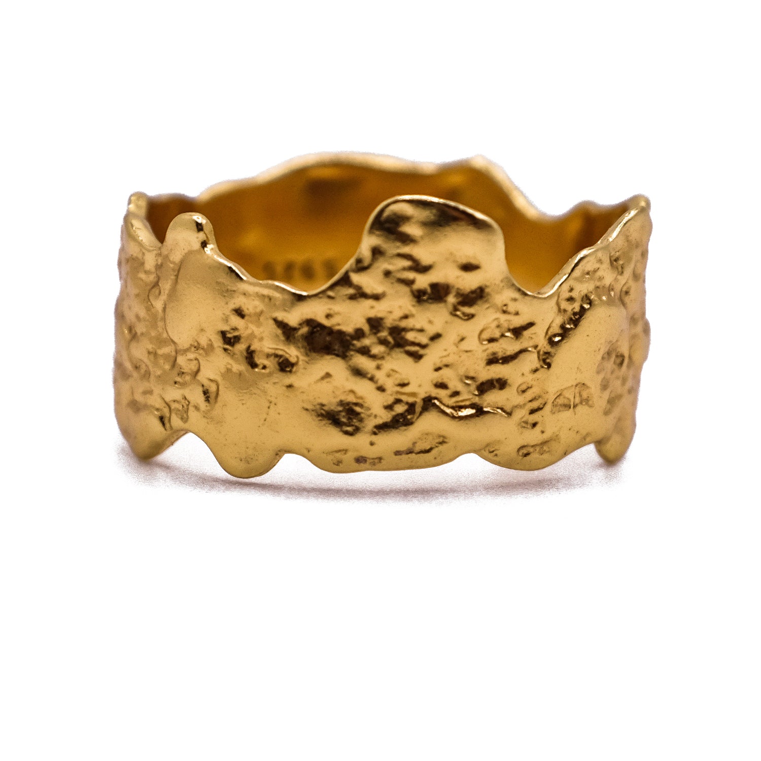 Lava Ring - Solid Gold Unique Textured Ring | Aaria London