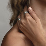 Aaria London Double Lava Ring - Silver Rings