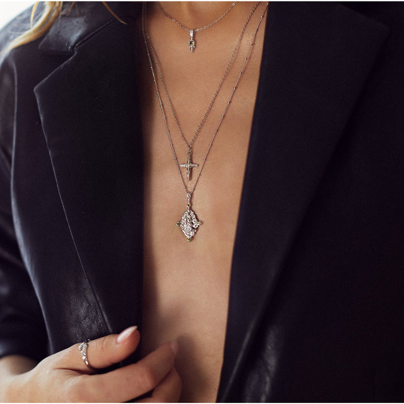 Aaria London Goddess Selena Necklace- Silver Jewelry