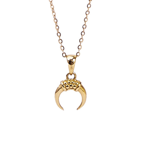 Aaria London Crescent Moon Necklace - Solid Gold Necklaces